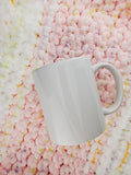White 12oz or 340ml sublimation mug with a glossy finish.