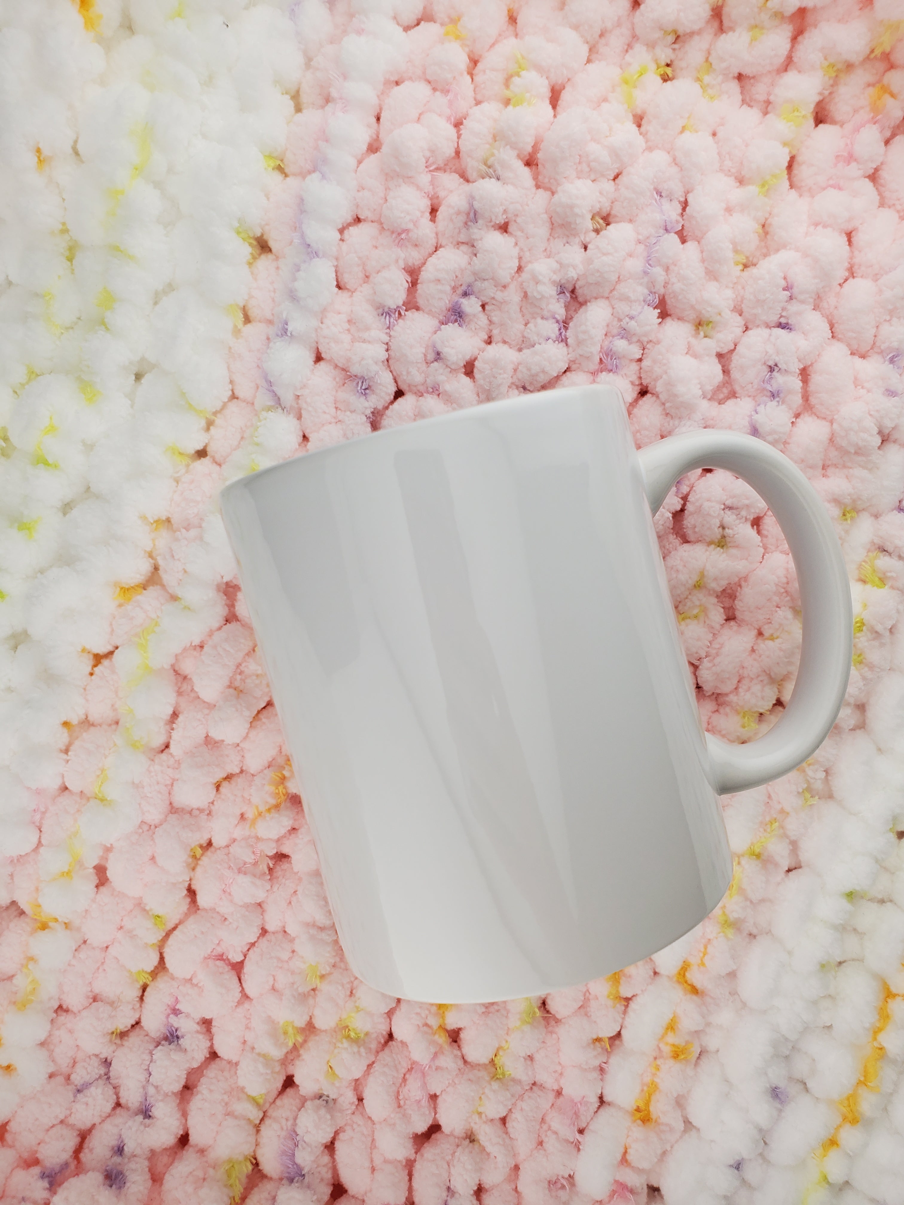 White 12oz or 340ml sublimation mug with a glossy finish.
